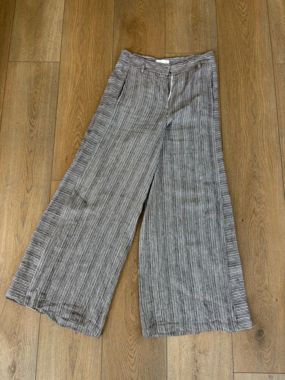 Anthropologie Wide-Leg Striped Pants in Black and White